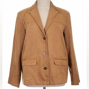 Altar'd State Camel Suede Button-Front Blazer